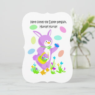 Hourra, le manchot de Pâques est là ! Carte de vac