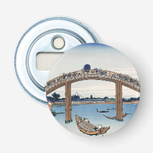 Housai Mount Fuji vanaf de brug onder Mannen Button Flesopener