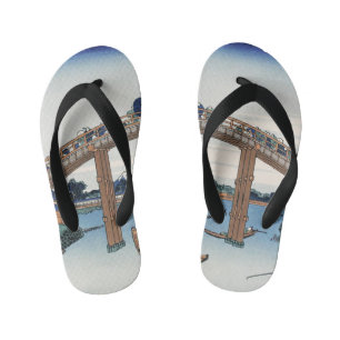 Housai Mount Fuji vanaf de brug onder Mannen Kinder Teenslippers