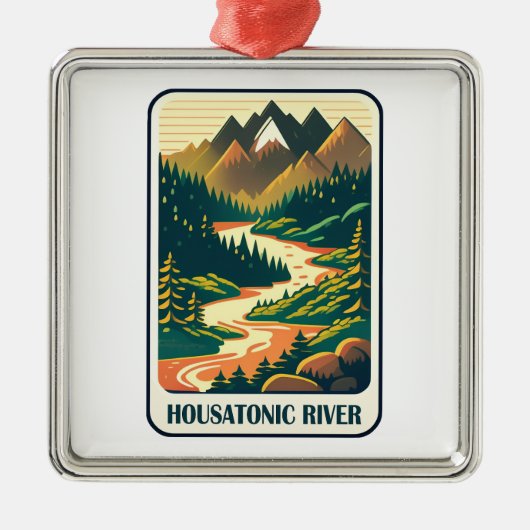 Housatonic River Connecticut kleuren Metalen Ornament (Voorkant)