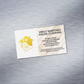 House Broom Logo | Houten en tegelvloeren Magnetisch Visitekaartje (Voorbeeld)