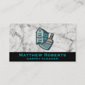 House Broom Logo | Witte marmer Visitekaartje (Voorkant)