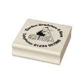 House Builder met bouwmaterialen. Rubberstempel (Stempel)