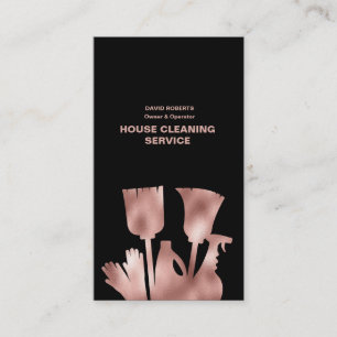 House Cleaner Roos Gold Cleaning Service Business Visitekaartje