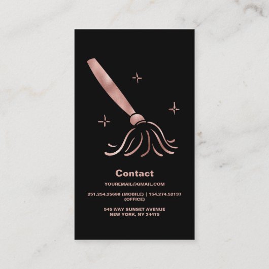 House Cleaner Roos Gold Cleaning Service Visitekaartje (Achterkant)