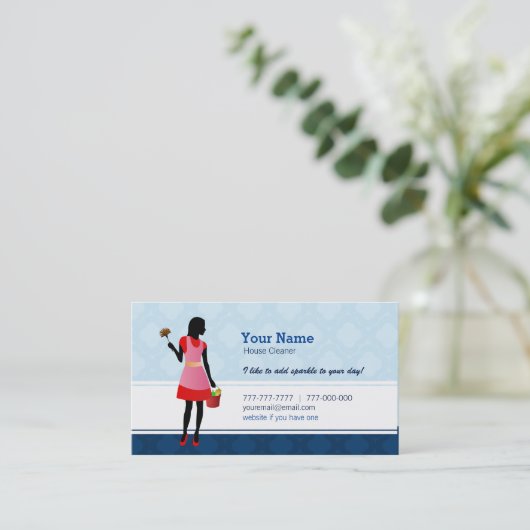 House Cleaner Visitekaartjes (Staand voorkant)