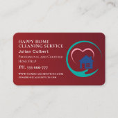 House Cleaning Home Services Charming Red qr code Visitekaartje (Voorkant)