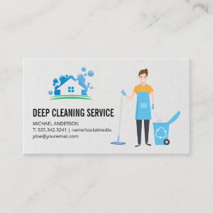 House Cleaning Logo Cleaner Lady Visitekaartje