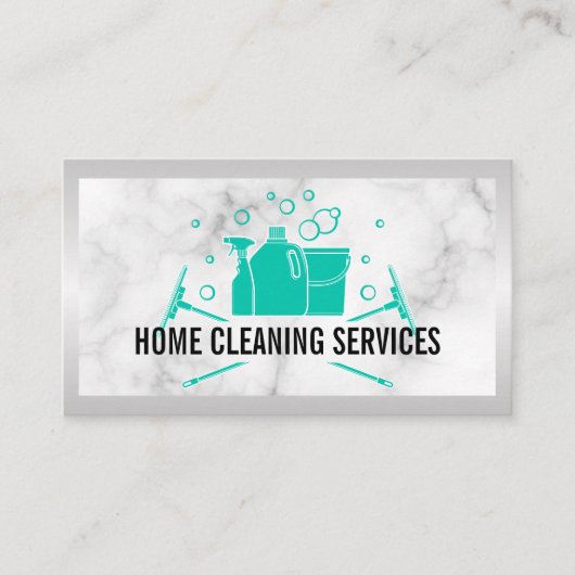 House Cleaning Logo | Marmer Visitekaartje (Voorkant)
