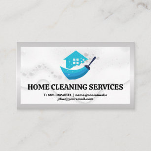 House Cleaning Logo Zeep Suds Bubbles Visitekaartje