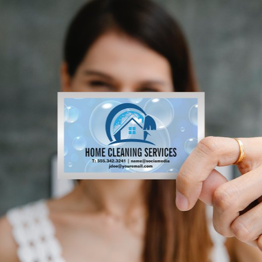House Cleaning Logo | Zeepbellen Visitekaartje