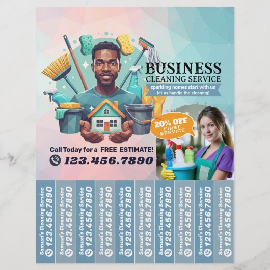 House cleaning Maid Service Flyer Tear Off Strips (Voorkant)