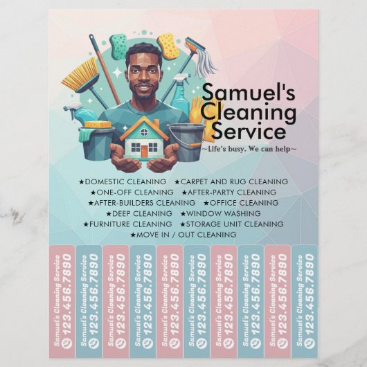 House cleaning Maid Service Flyer Tear Off Strips (Voorkant)