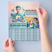 House cleaning Maid Service Flyer Tear Off Strips (Hand)