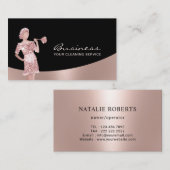 House Cleaning Maid Service Modern Roos Gold Visitekaartje (Voorkant / Achterkant)