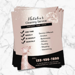 House Cleaning Modern Roos Gold Maid Service Flyer