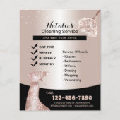 House Cleaning Modern Roos Gold Maid Service Flyer (Voorkant)