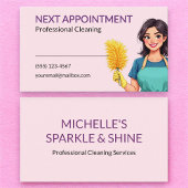 House Cleaning Service Business Appointment Card Afsprakenkaartje