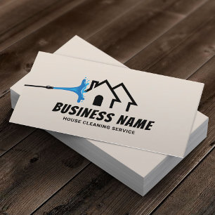 House Cleaning Service Druk Wassen Cream Visitekaartje