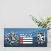 House Cleaning Services Gift Certificate Voucher Kaart (Staand voorkant)