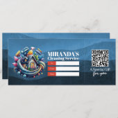 House Cleaning Services Gift Certificate Voucher Kaart (Voorkant / Achterkant)