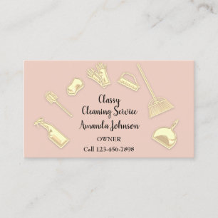 House Cleaning Services Gold Logo Maid Roos Visitekaartje