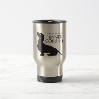 House Dachshund "Dinner is Coming" koffie-mok Reisbeker
