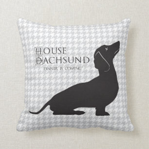 House Dachshund "Dinner is Coming" werpt kussen