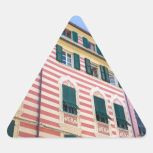 House facades Monterosso Cinque Terre Liguria Ital Driehoek Sticker