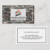 House Fixes Logo | Achtergrond stenen muur Visitekaartje (Voorkant / Achterkant)