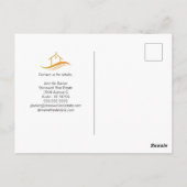 House For Sale Real Estate Listing Navy Blue Briefkaart (Achterkant)