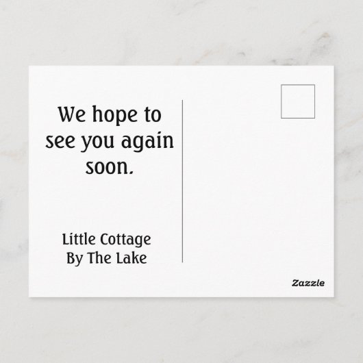 House Guest Hartelijk dank voor Lakeside Lake Home Briefkaart (Achterkant)