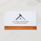House Hammer Logo | Stucco Hout Visitekaartje (Voorkant)