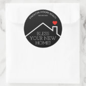 House Heart Custom Realtor Business Ronde Sticker (Tas)