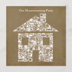 House Home Housewarming Fotoparty Uitnodiging
