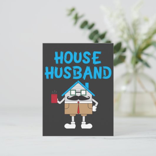 House Husband Gift Dad Father Funny Cleaner Joke Briefkaart (Staand voorkant)