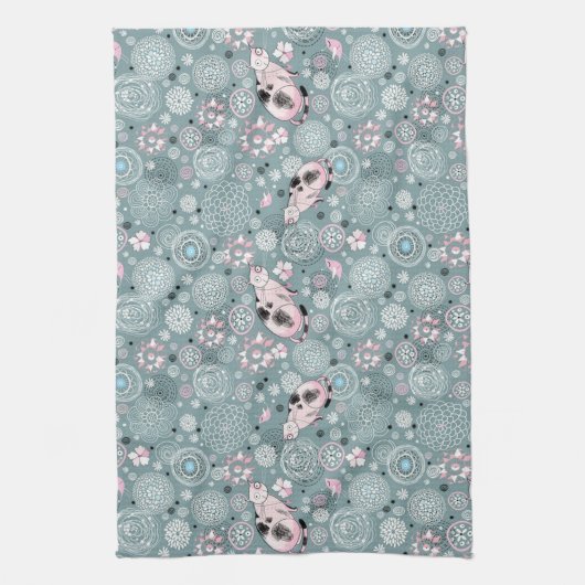 House Kat Pattern Theedoek (Verticaal)