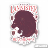 House Lannister - Hear me Roar Sticker (Voorkant)