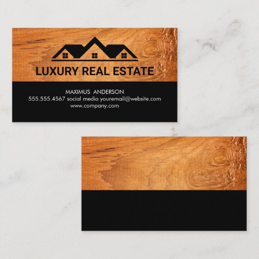 House Logo | Hout Visitekaartje (Voorkant / Achterkant)