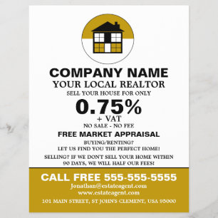 House Logo, Realtor, Estate Agent Adverteren Flyer