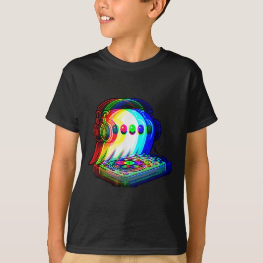 House Music Ghost Dj Optical Illusion Edm Hallowee T-shirt (Voorkant)
