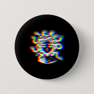 House Music Medusa DJ Optical Illusion Edm Hallowe Ronde Button 5,7 Cm