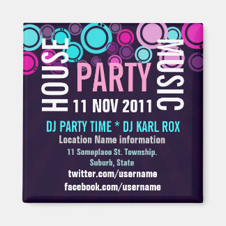 House Music Party Event Promotion Magnet Magneet