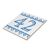 House Number - Hearts Blue op White Tegeltje (Zijkant)