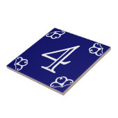 House Number - Spaans White op Blue Tegeltje (Zijkant)