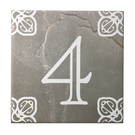 House Number - Spaans wit op de late kant Tegeltje (Voorkant)