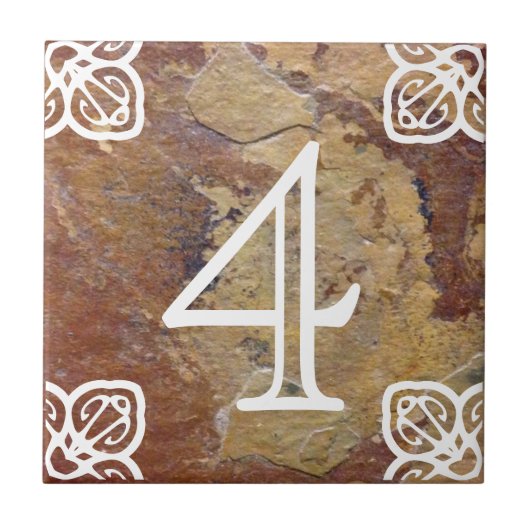 House Number - Spaans wit op de late kant Tegeltje (Voorkant)