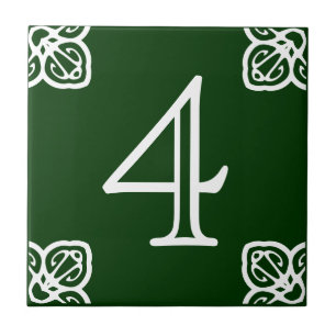 House Number - Spaans wit op groen Tegeltje