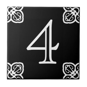 House Number - Spaans wit op zwart Tegeltje