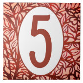 House Number Tile Copper Tone Vine & Leaf Pattern Tegeltje (Voorkant)